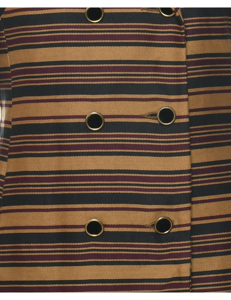 Striped Pattern Coat - M