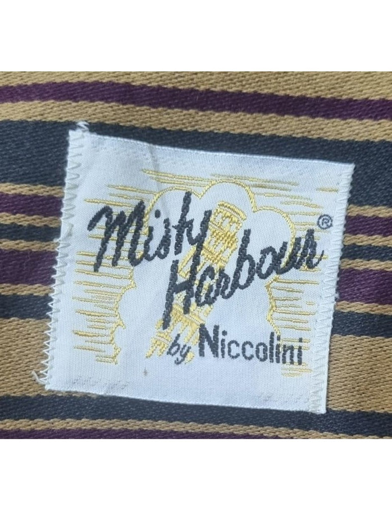 Striped Pattern Coat - M