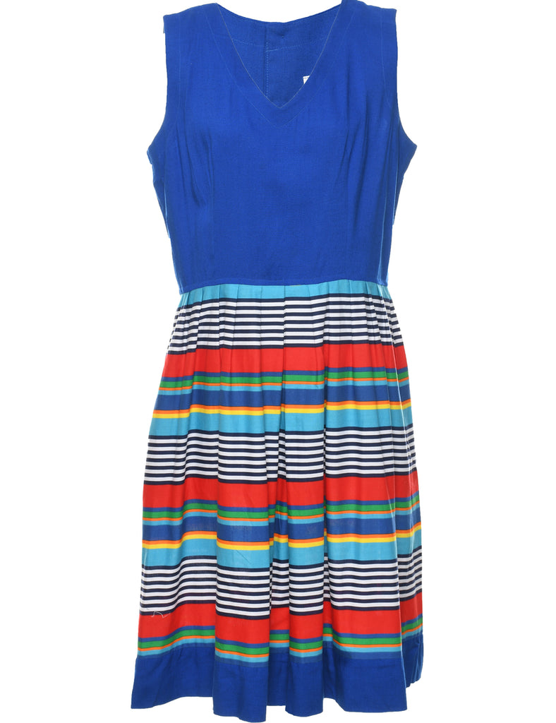 Striped Pattern Dress - L