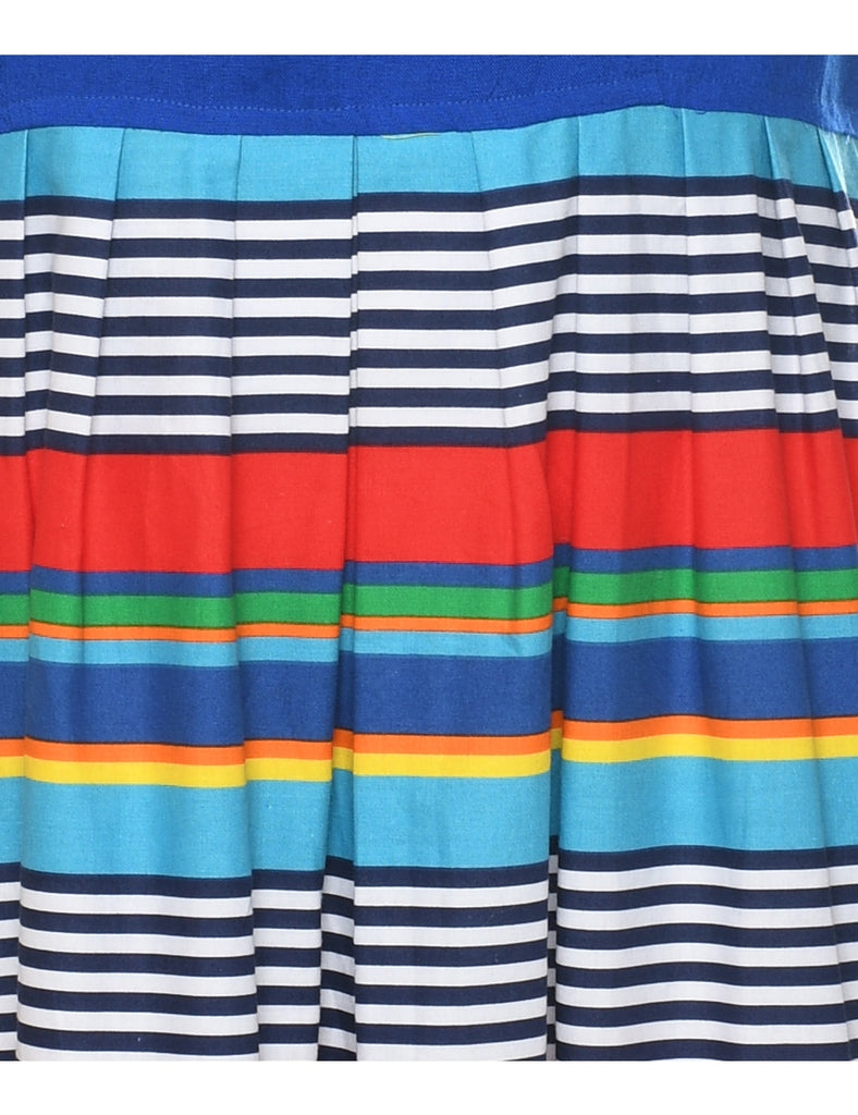 Striped Pattern Dress - L