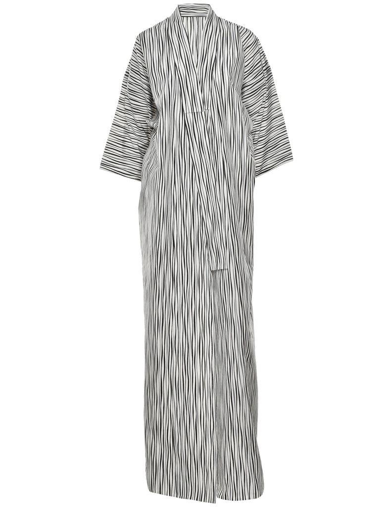 Striped Pattern Full Length Kimono - XL