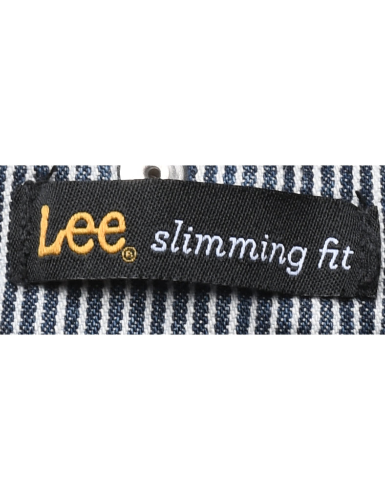 Striped Pattern Grey & White Cropped Lee Jeans - W31 L23