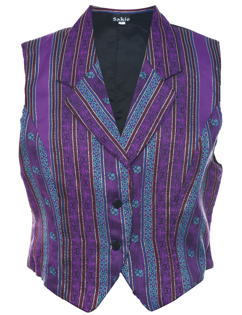 Striped Pattern Waistcoat - L