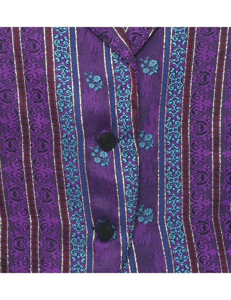 Striped Pattern Waistcoat - L