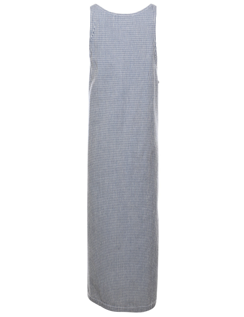 Striped Pinafore Style Maxi Dress - L