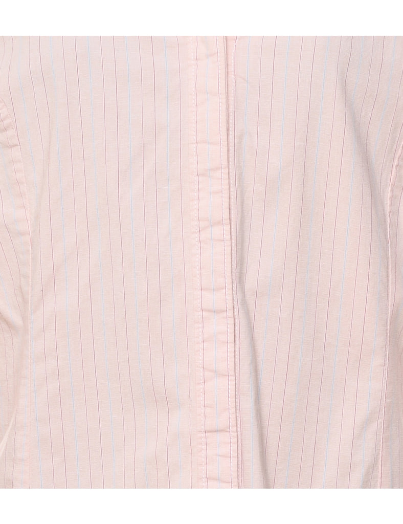 Striped Salmon Pink Shirt - XL