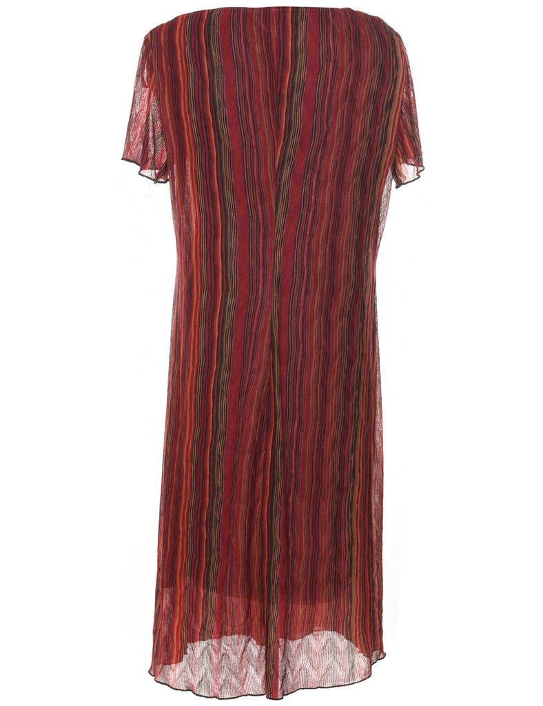 Striped Shift Dress - L