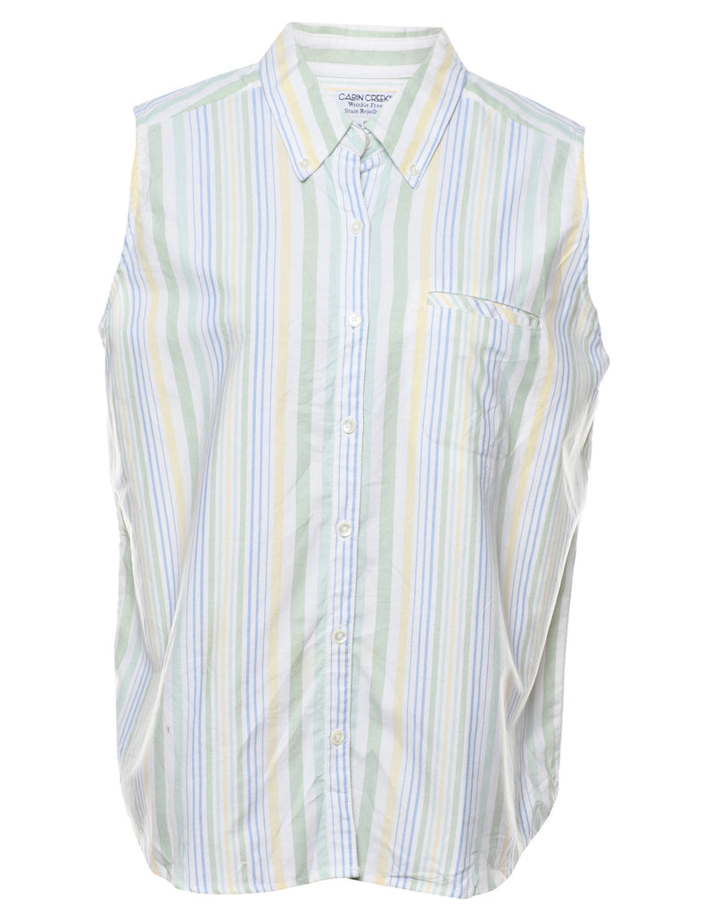 Striped Sleeveless Shirt - L