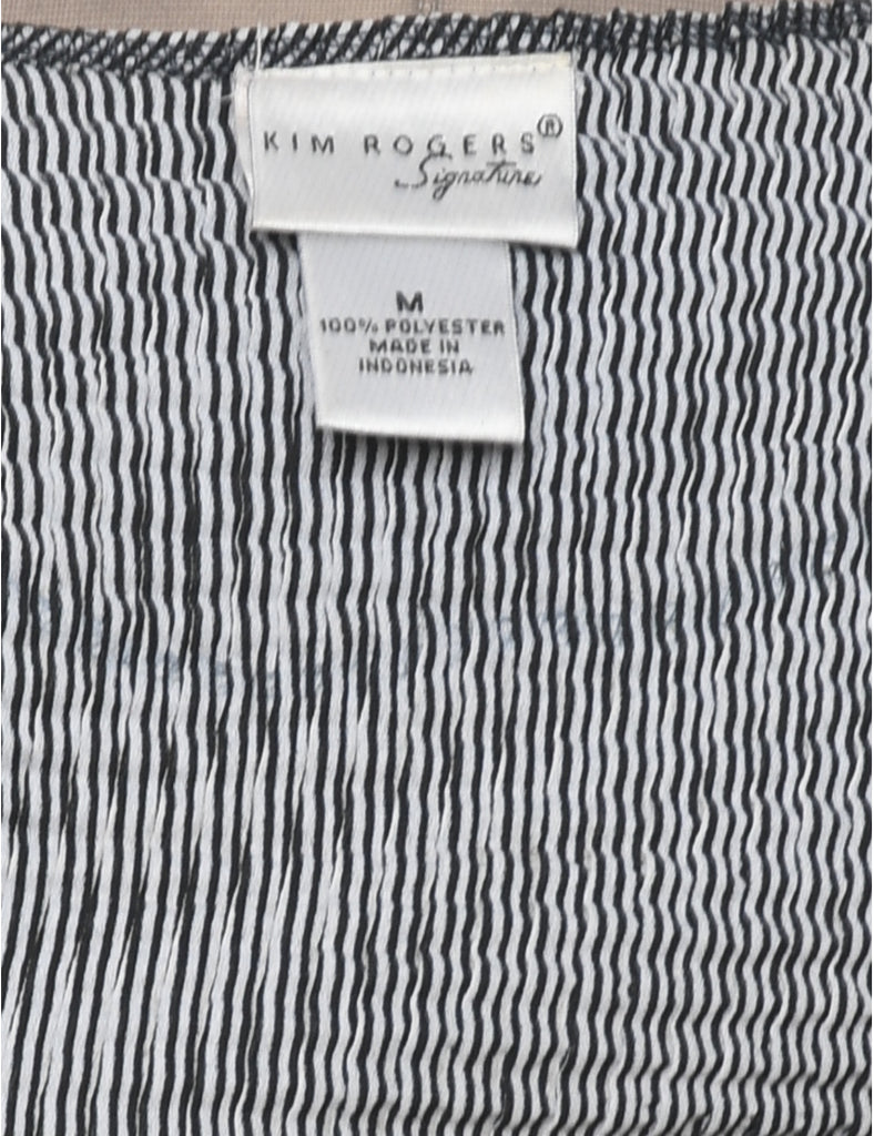 Striped Strechy Black Top - M