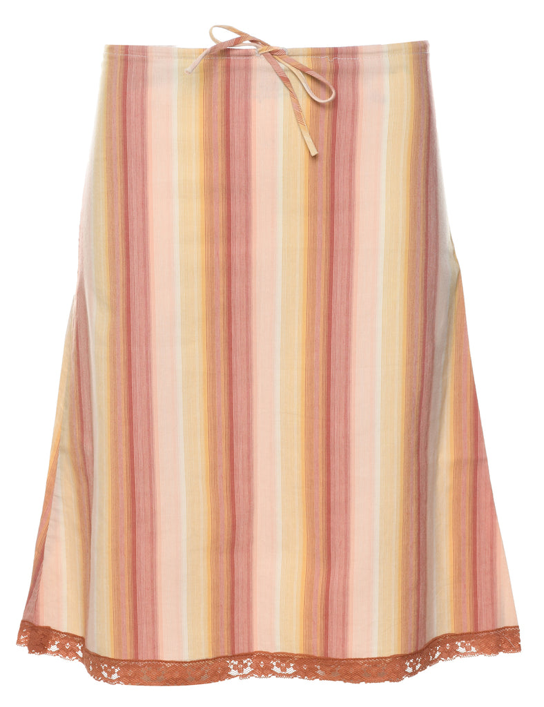 Striped Y2K A-line Skirt - S