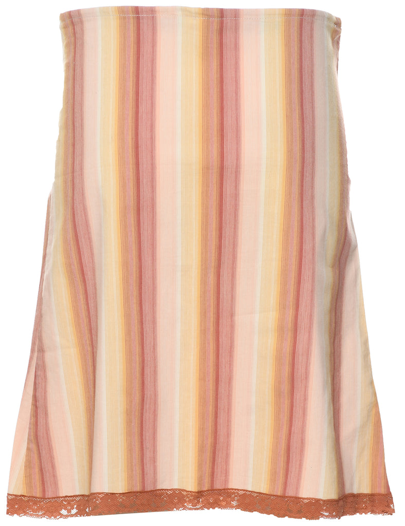 Striped Y2K A-line Skirt - S