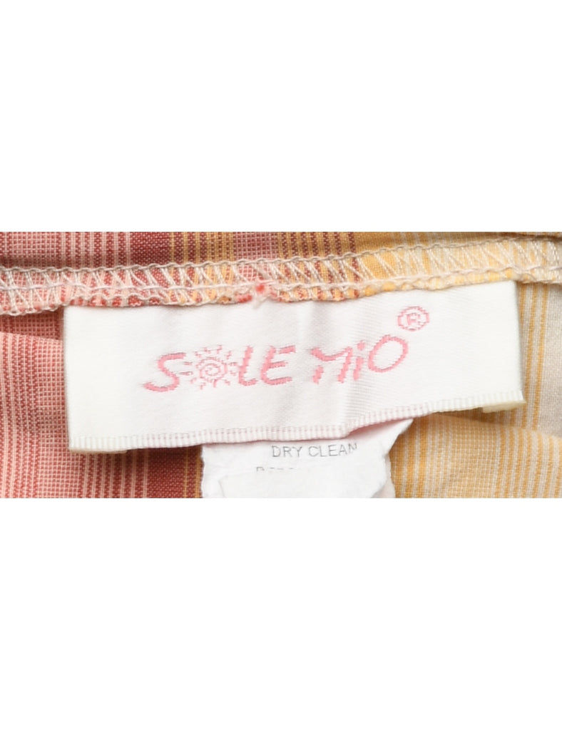 Striped Y2K A-line Skirt - S