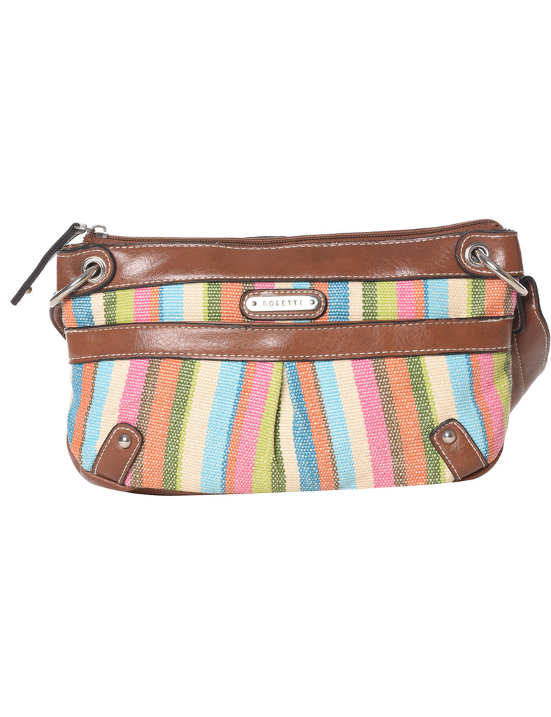 Striped Y2K Baguette Bag - M