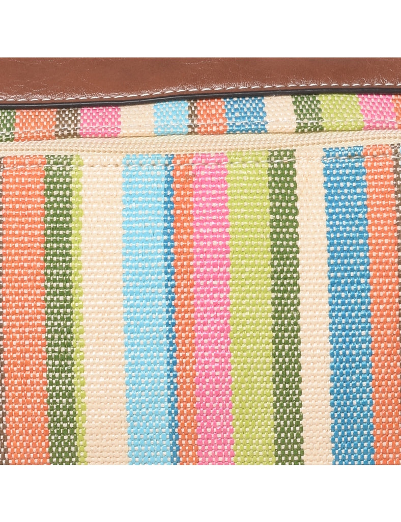 Striped Y2K Baguette Bag - M