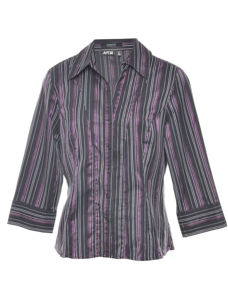 Striped Y2k Office Blouse - L