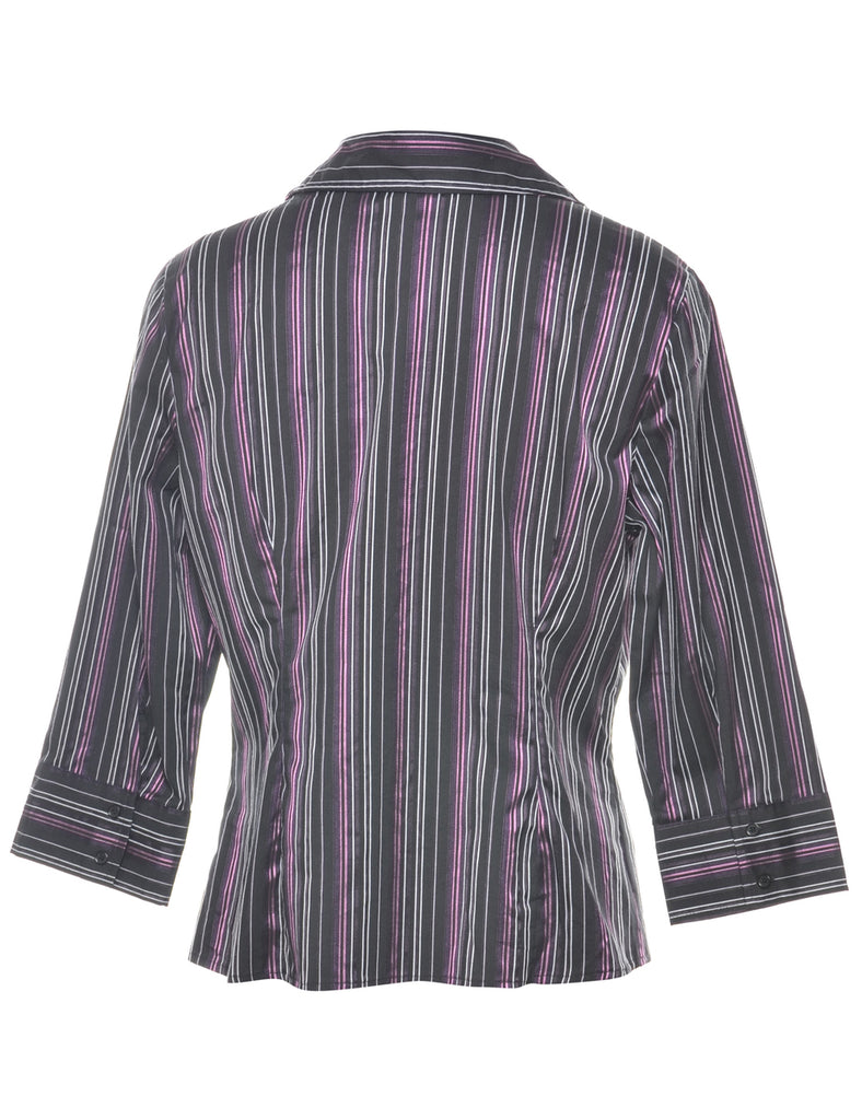 Striped Y2k Office Blouse - L