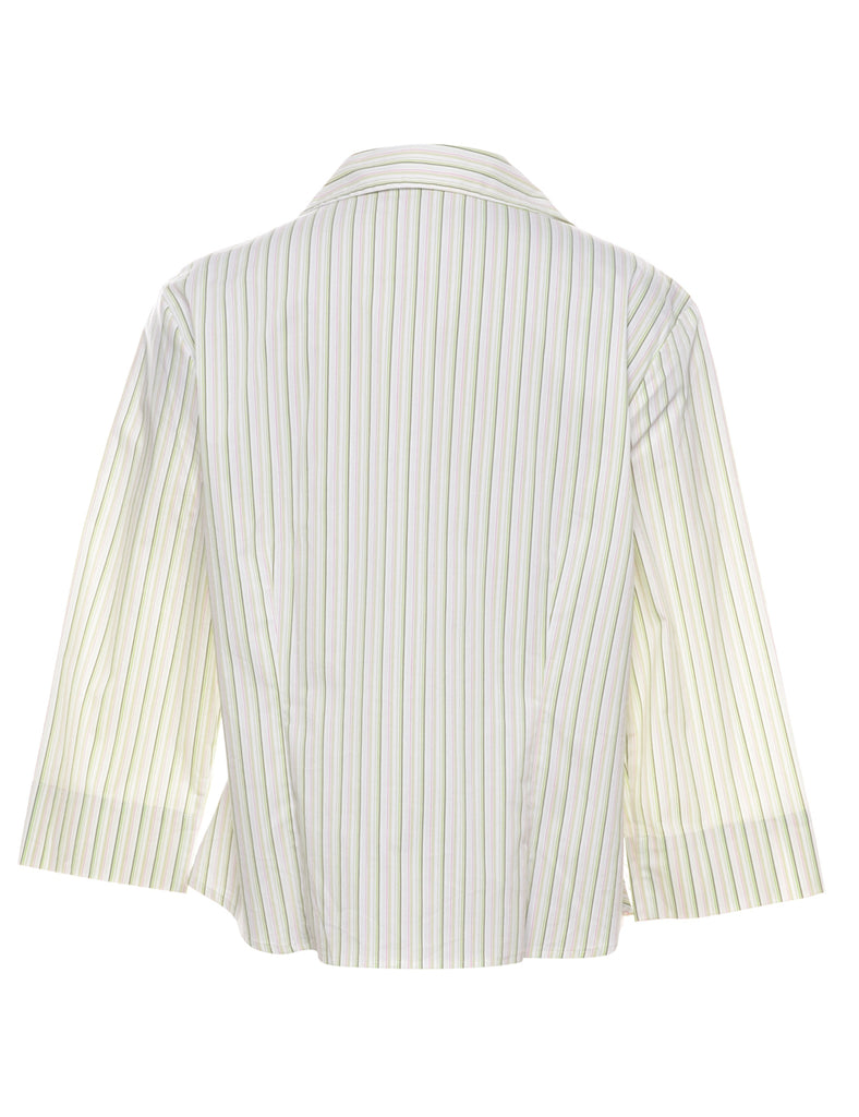 Striped Y2K Office Blouse - M