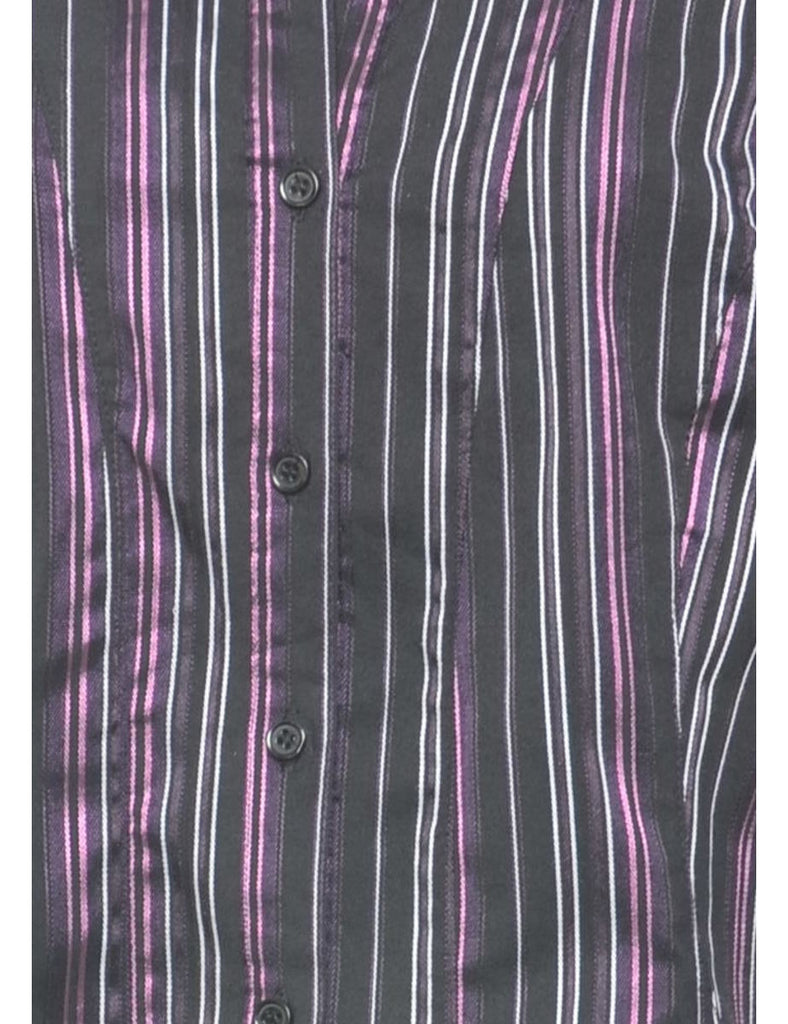 Striped Y2k Office Blouse - L