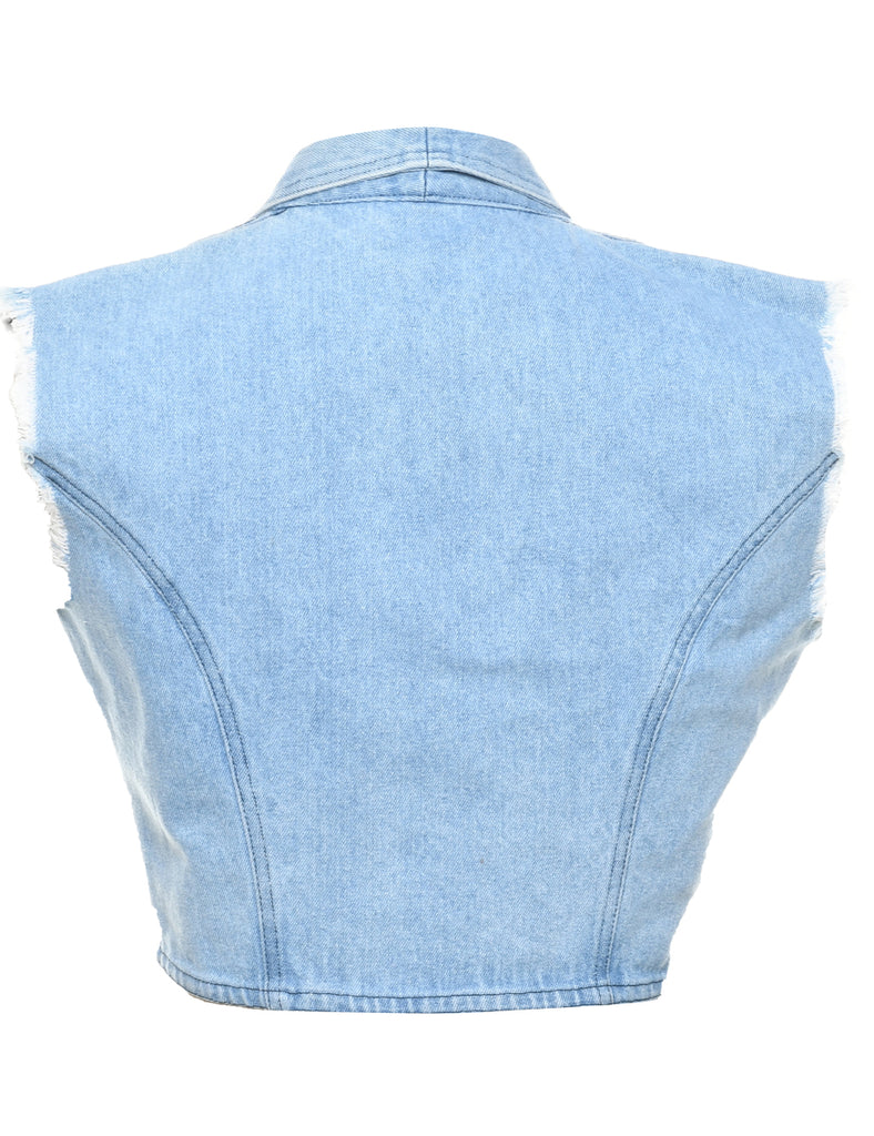 Studded Denim Jacket Vest - M