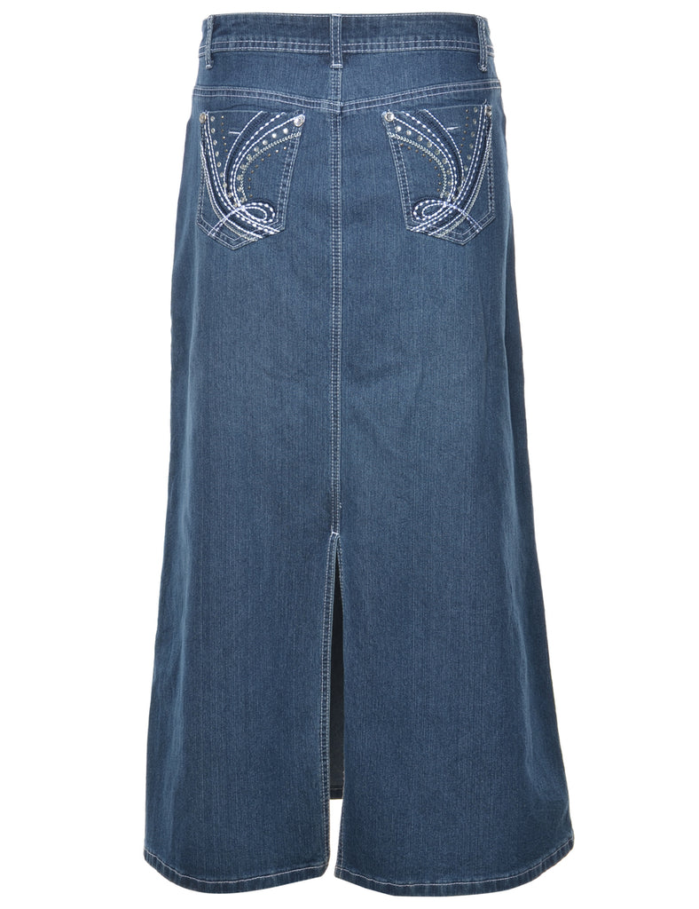 Studded Denim Skirt - M