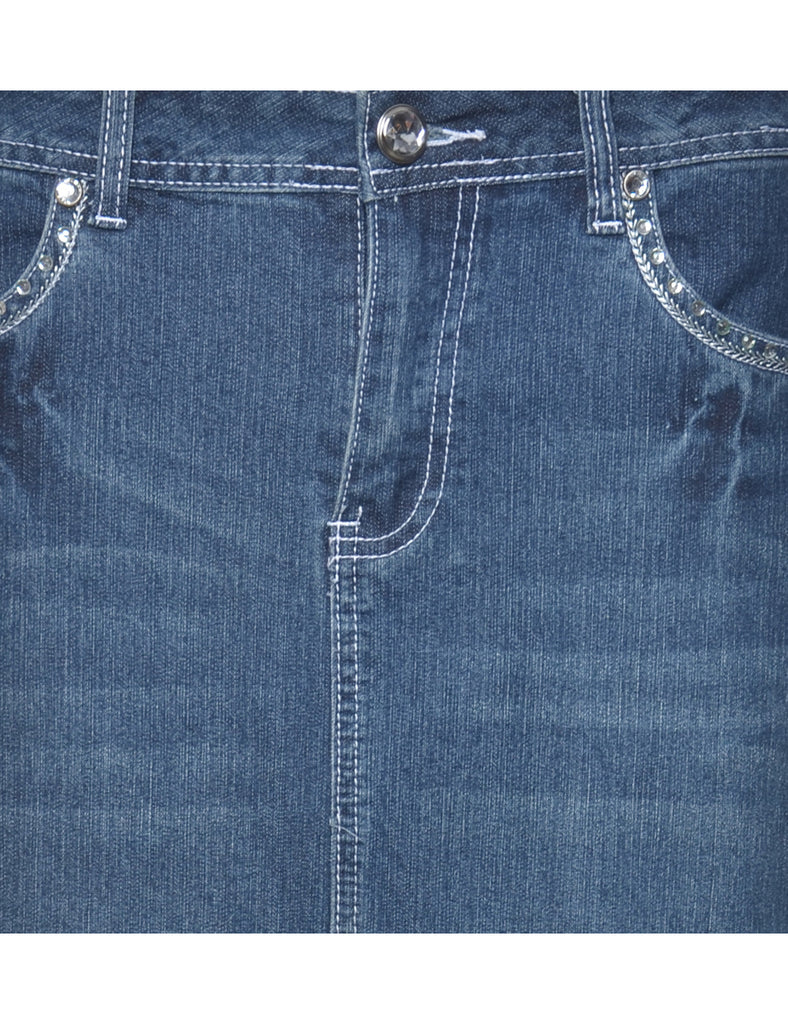 Studded Denim Skirt - M