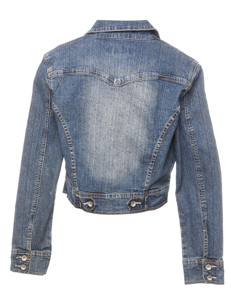 Studded Stone Wash Denim Jacket - M