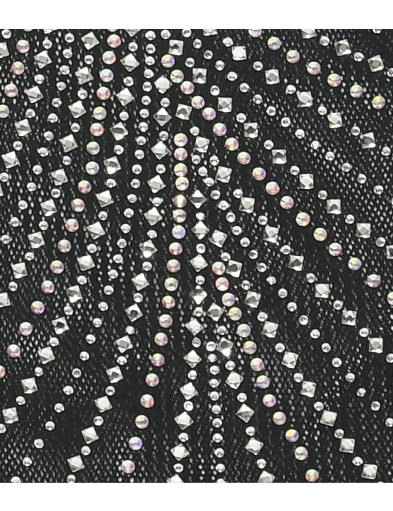 Studding Black Evening Dress - XS