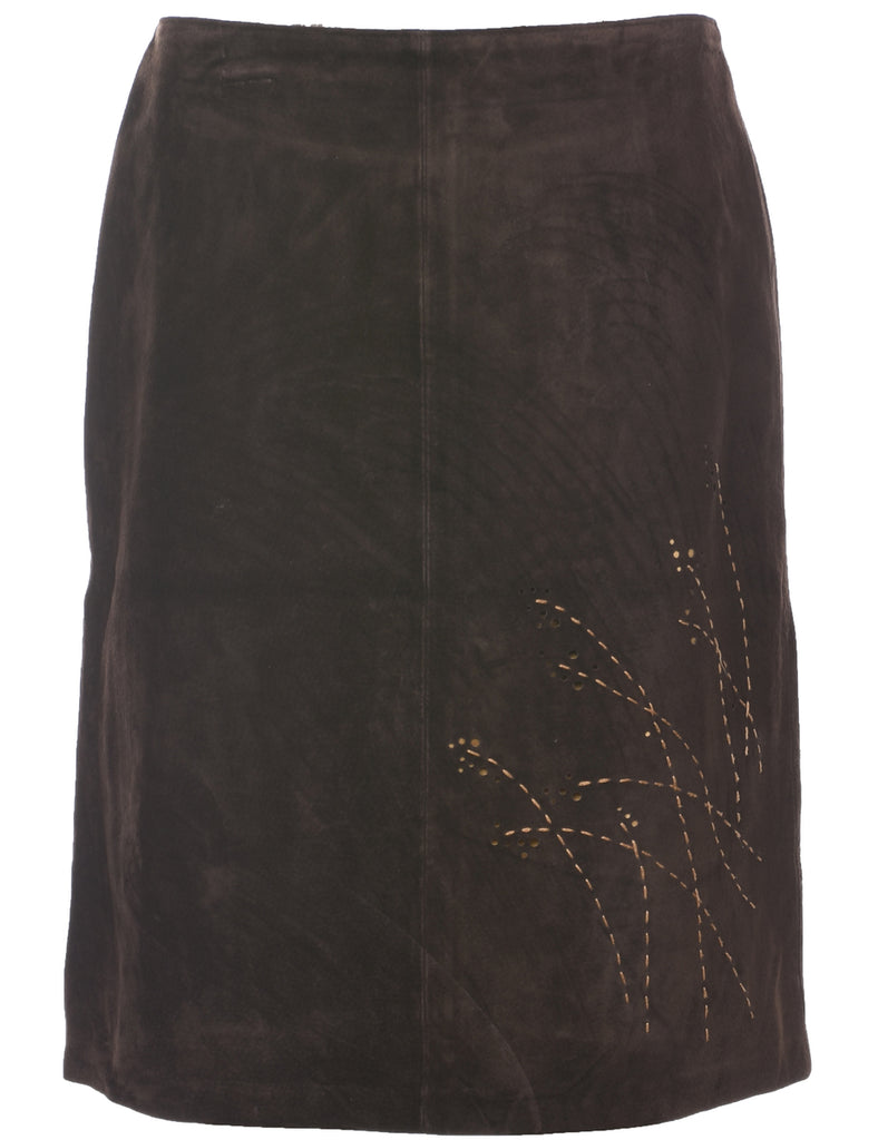 Suede A-line Skirt - M