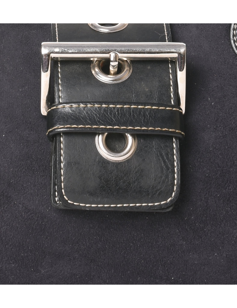 Suede Black Y2K Handbag - M