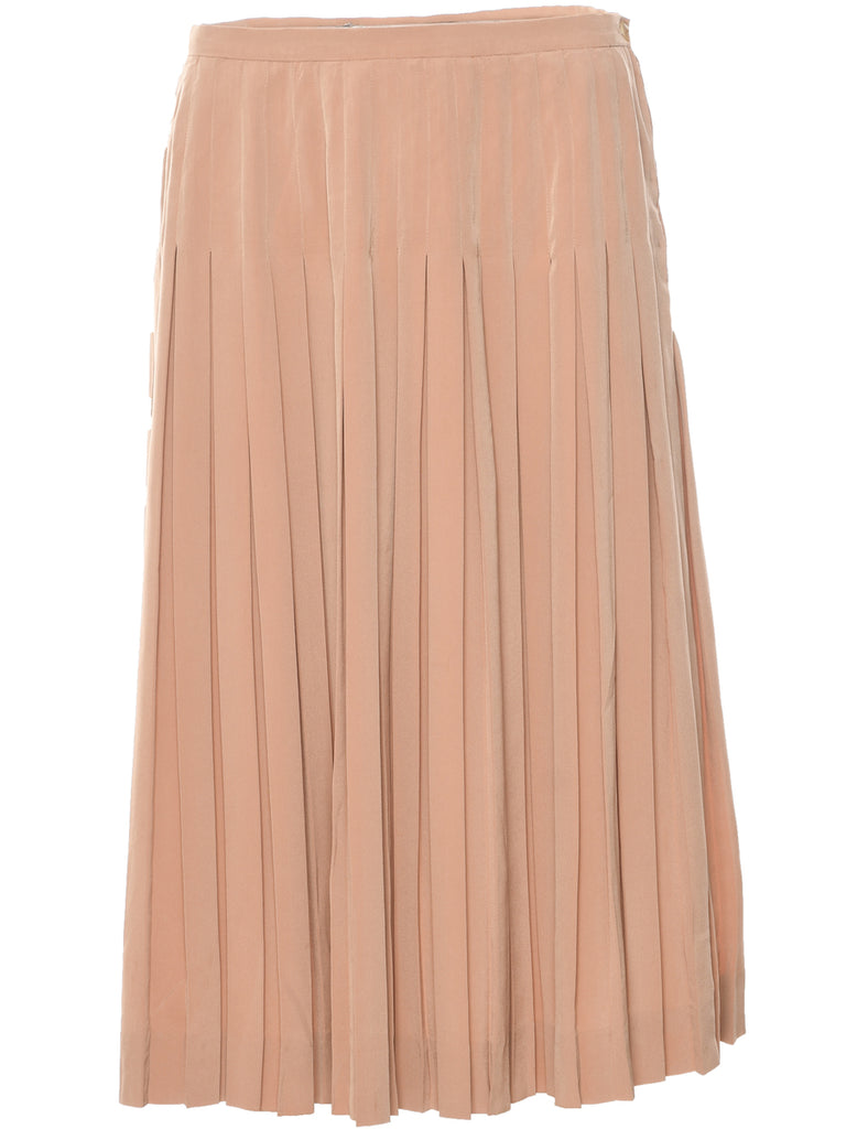 Tan Pleated Skirt - M
