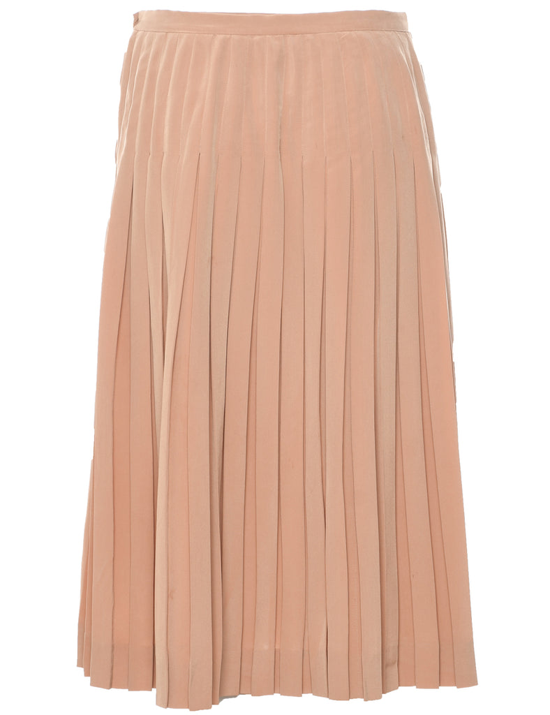 Tan Pleated Skirt - M