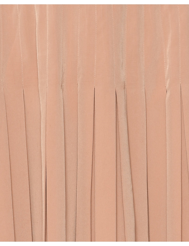 Tan Pleated Skirt - M
