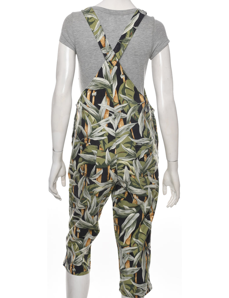 Tapered Foliage Cropped Dungarees - W35 L18