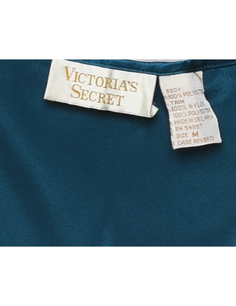 Teal Lace Trim Strappy Cami Top - M