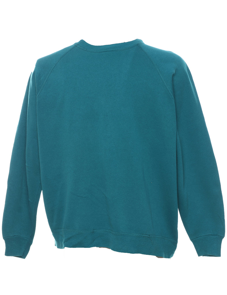 Teal Plain Classic Sweatshirt - XL