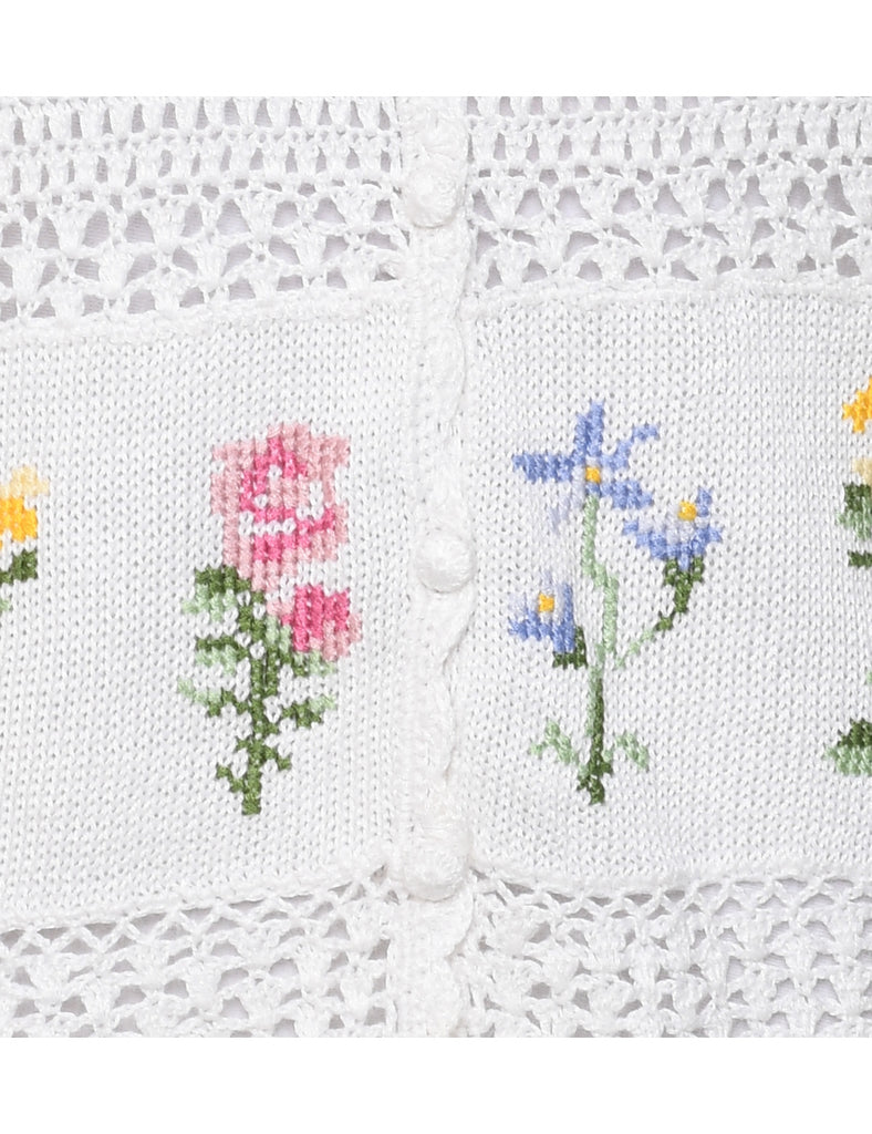 Teddi Floral Knit Cardigan - L