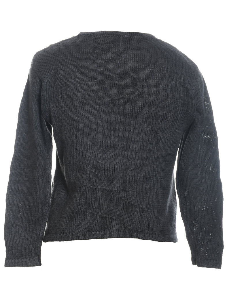 Teddy Bear Print Christmas Jumper - L