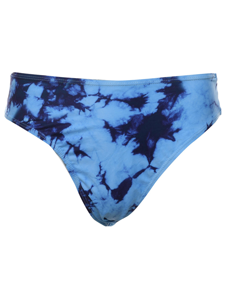 Tie Dye Design Blue 1990s Bikini Bottoms - M