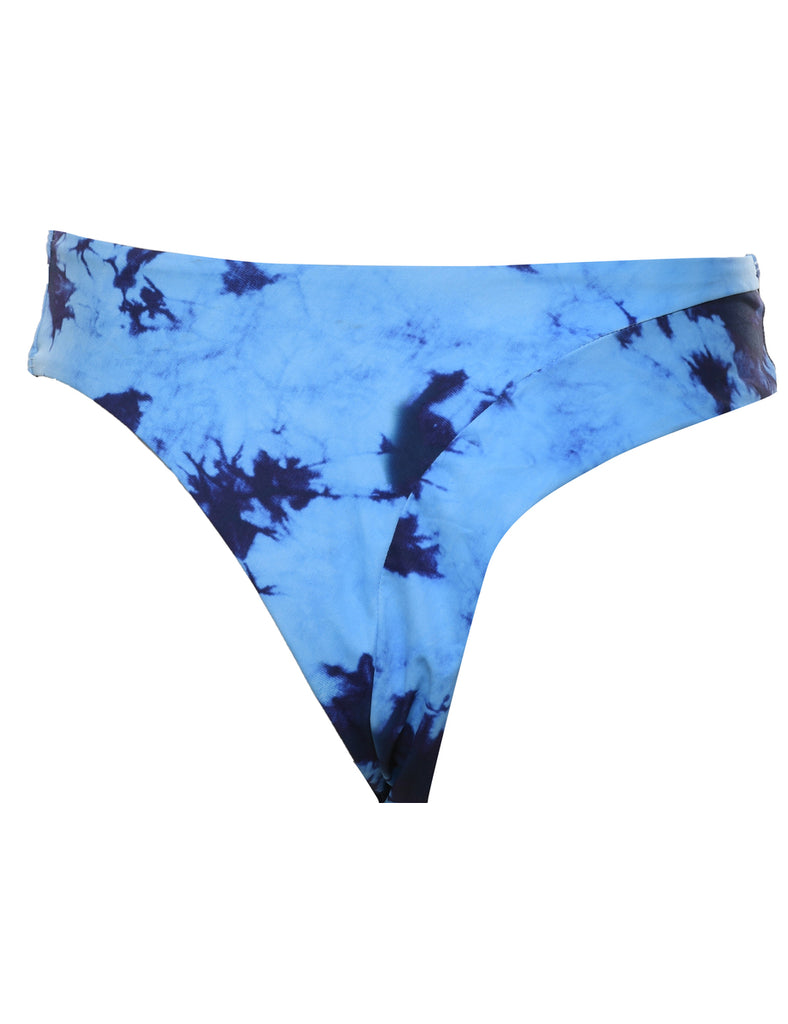 Tie Dye Design Blue 1990s Bikini Bottoms - M