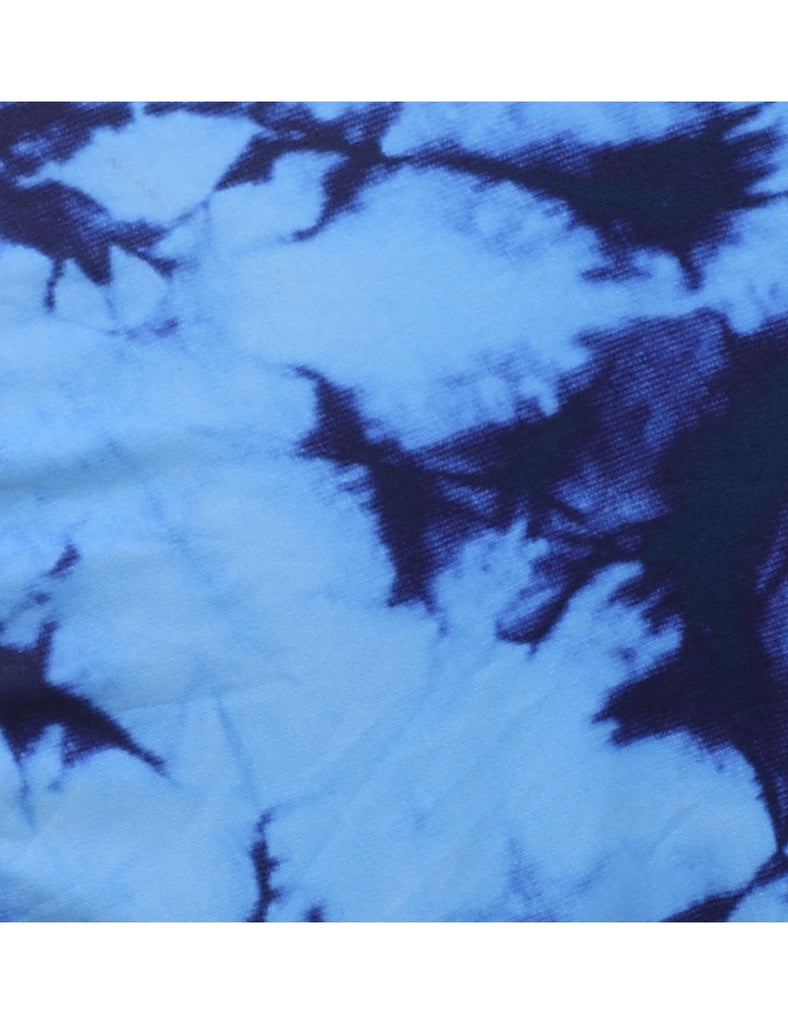 Tie Dye Design Blue 1990s Bikini Bottoms - M