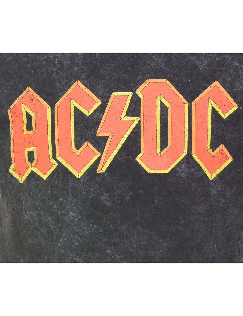 Tie-dye Effect Cropped AC/DC Band T-shirt - M