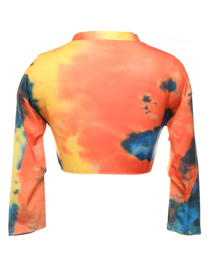 Tie Dye Effect Multi-Colour Cropped Top - S