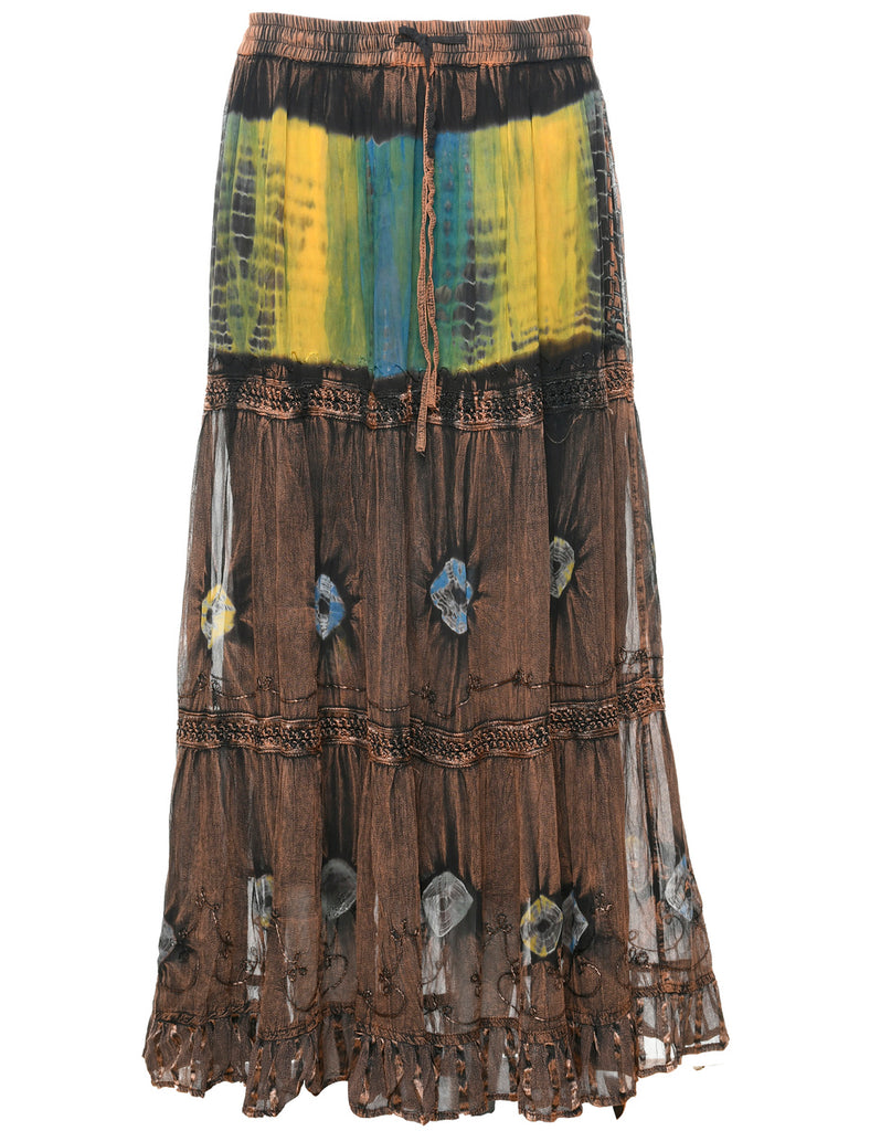 Tie Dyed Midi Skirt - XL