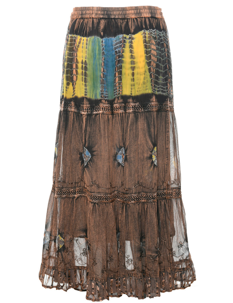 Tie Dyed Midi Skirt - XL