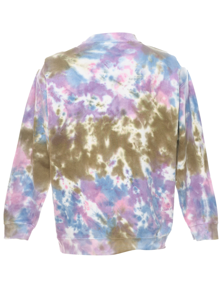 Women s Tie Dyed Multi Colour Sweatshirt Multi coloured M Beyond Retro