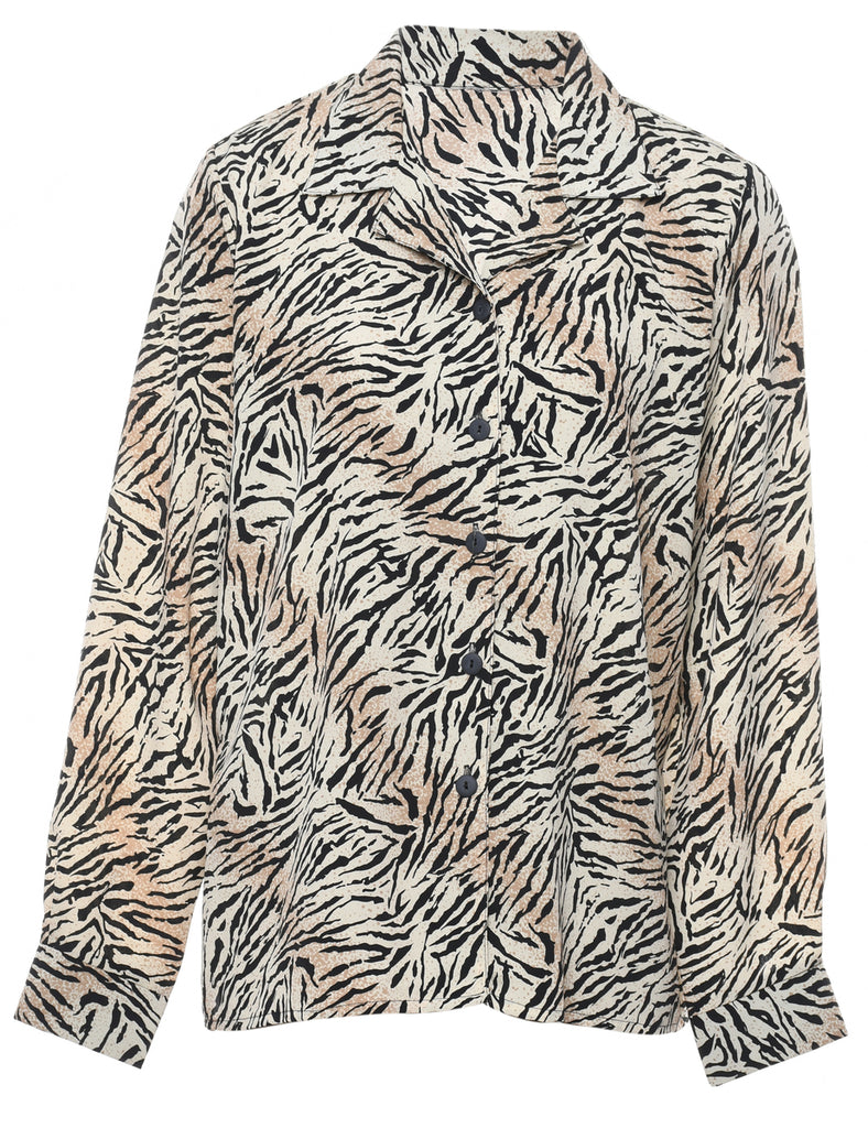 Tiger Print Light Brown Shirt - L
