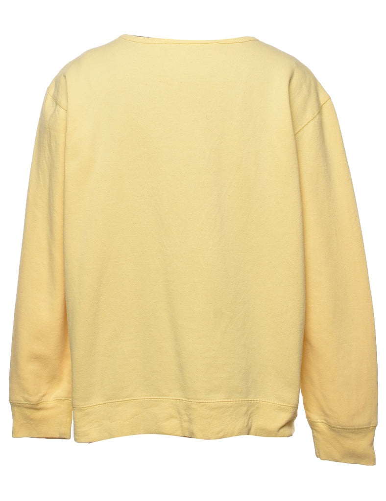 Tommy Hilfiger 1990s Pale Yellow Sweatshirt - L