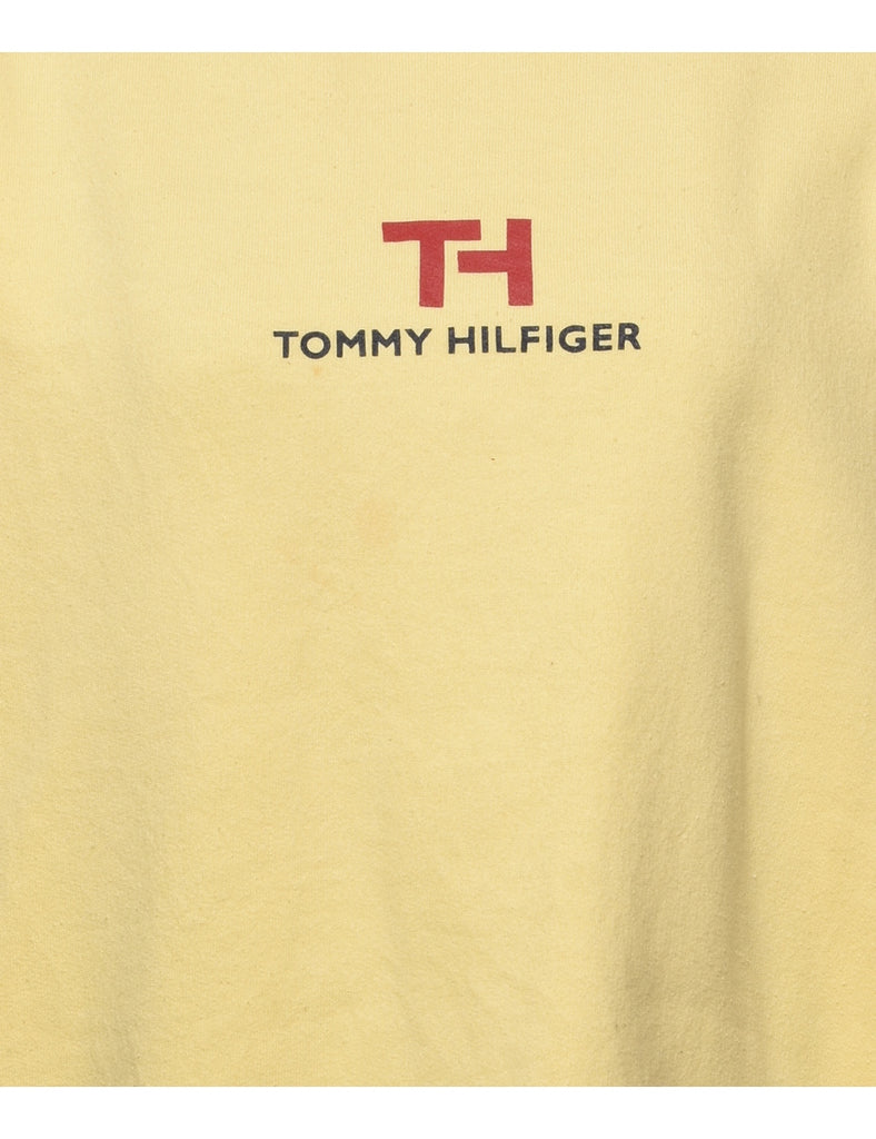 Tommy Hilfiger 1990s Pale Yellow Sweatshirt - L