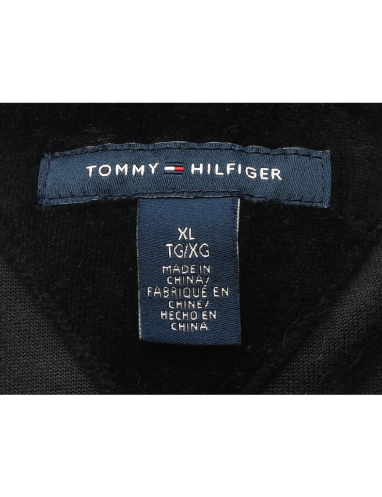 Tommy Hilfiger Black Velour Track Top - XL