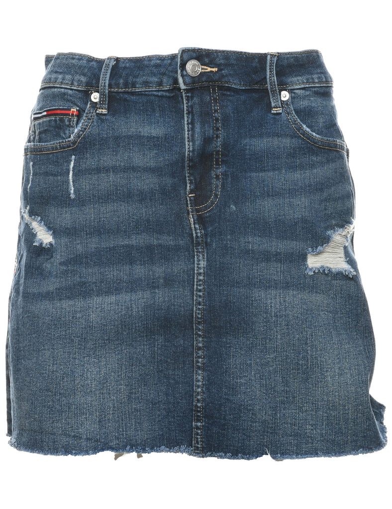 Tommy Hilfiger Distressed Denim Skirt - M